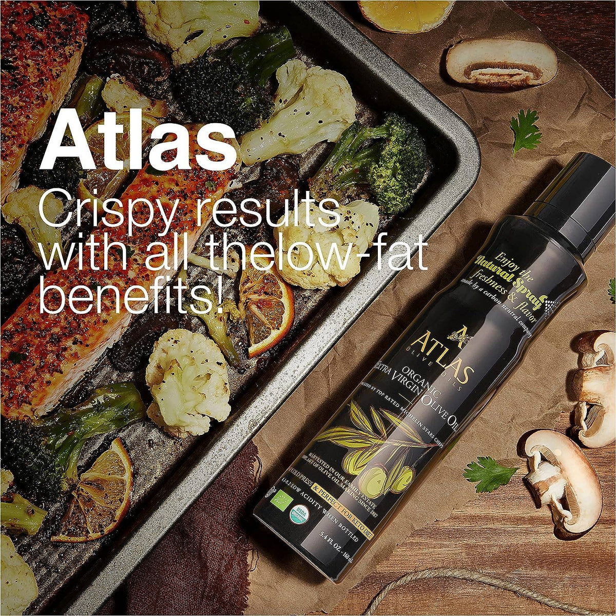 ATLAS SPRAY Organic Extra Virgin Olive Oil -5.4 fl oz bottle