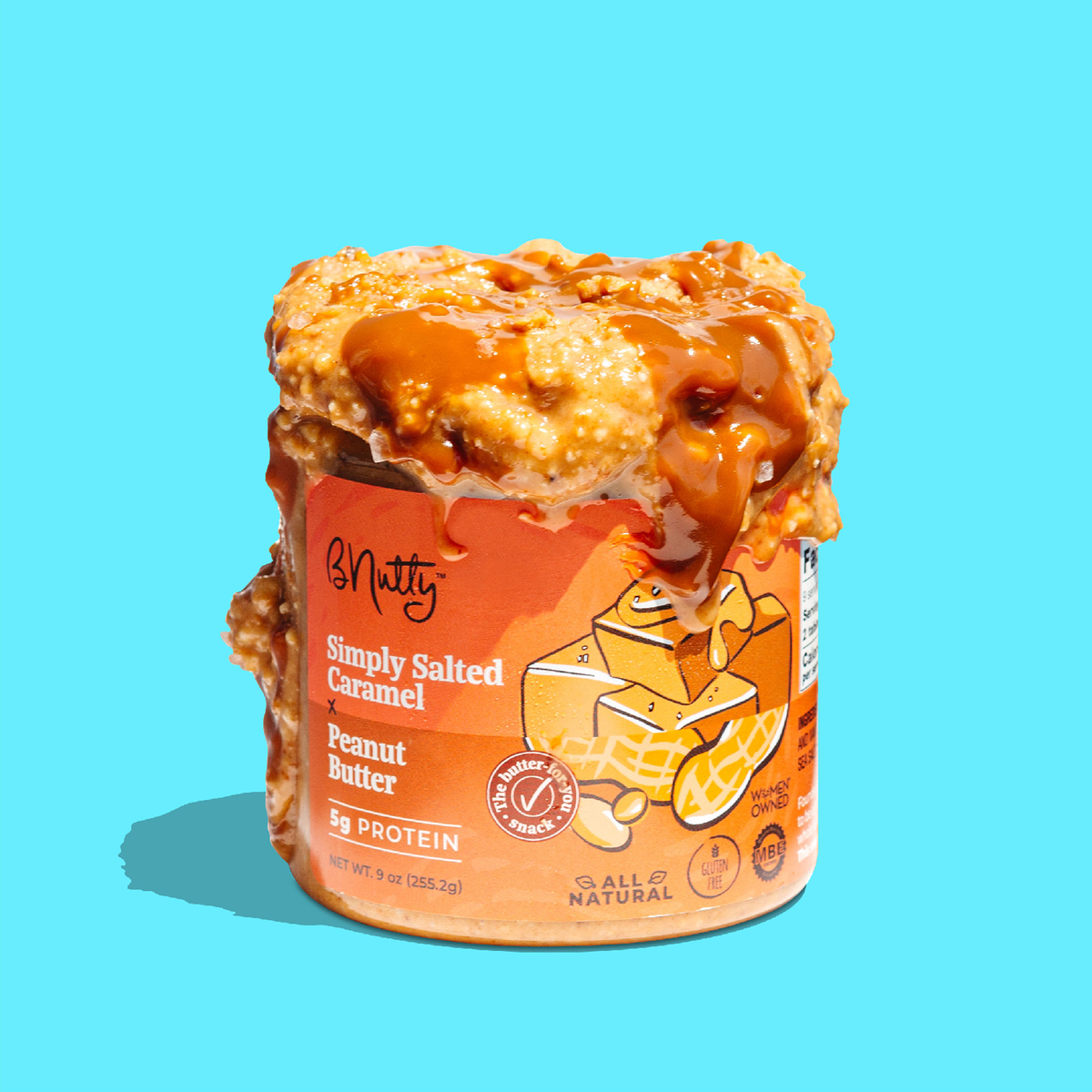 Simply Salted Caramel BNutty Peanut Butter- Case of 6- 9oz